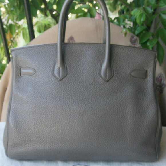 HERMES BIRKIN 35 ETAIN CLUB CLEMENCE-3 COLOR PERMABRASS HARDWARE-100% AUTHENTIC - Picture 3 of 15